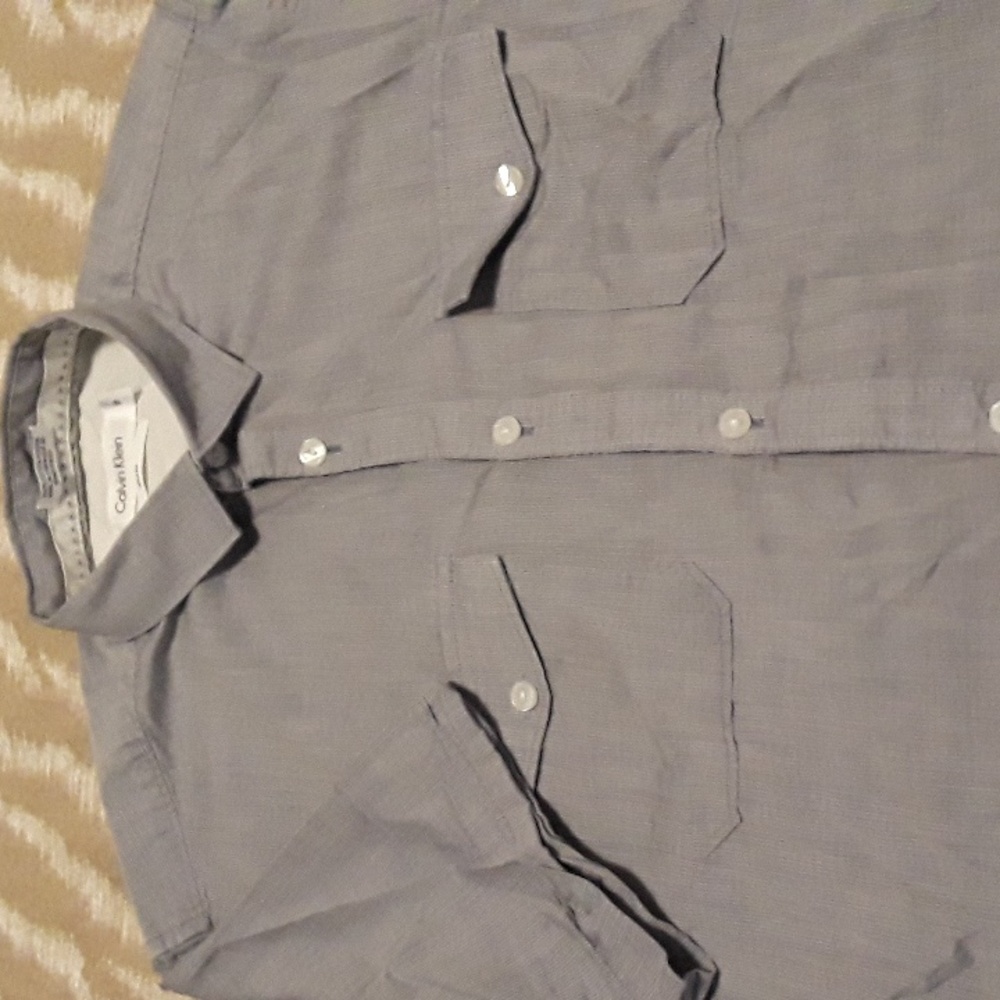 Calvin Klein Short Sleeve Slim Fit Button  Shirt Small